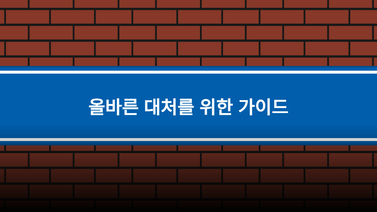 올바른 대처를 위한 가이드